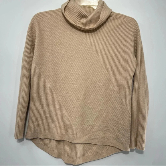 Eileen Fisher Rib Knit 100% Cashmere Hi-Lo Turtleneck Sweater Sz XXS Italy - Picture 5 of 11